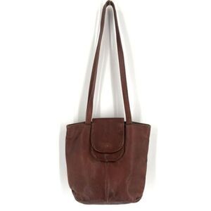 Vintage Hobo International Leather Purse Bucket‎ crossbody Bag Brown Size Small